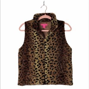 Betsey Johnson faux animal fur vest